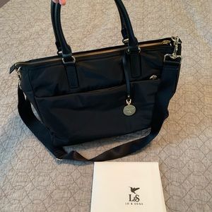 Lo & Sons Brookline 15" Laptop Bag - Black, Gold